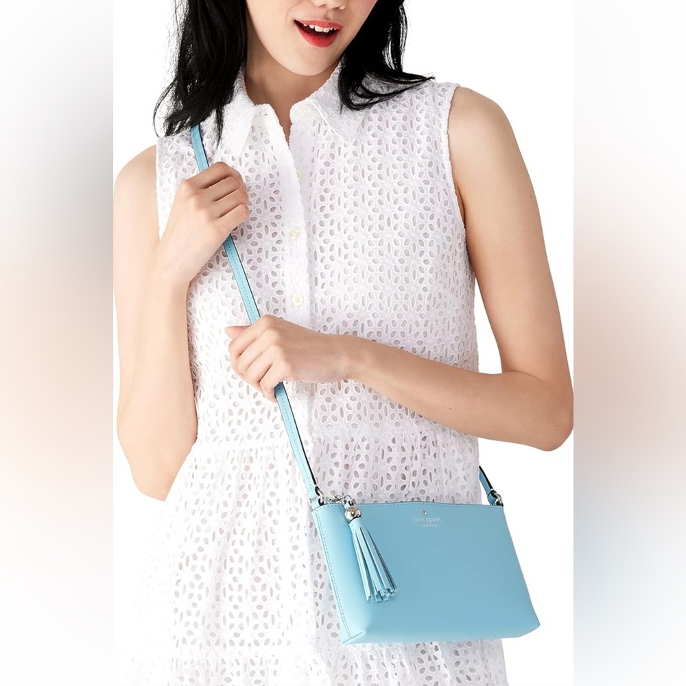 Like New Kate Spade Ivy Street Leather Crossbody - Fountain Blue - Picture 10 of 11